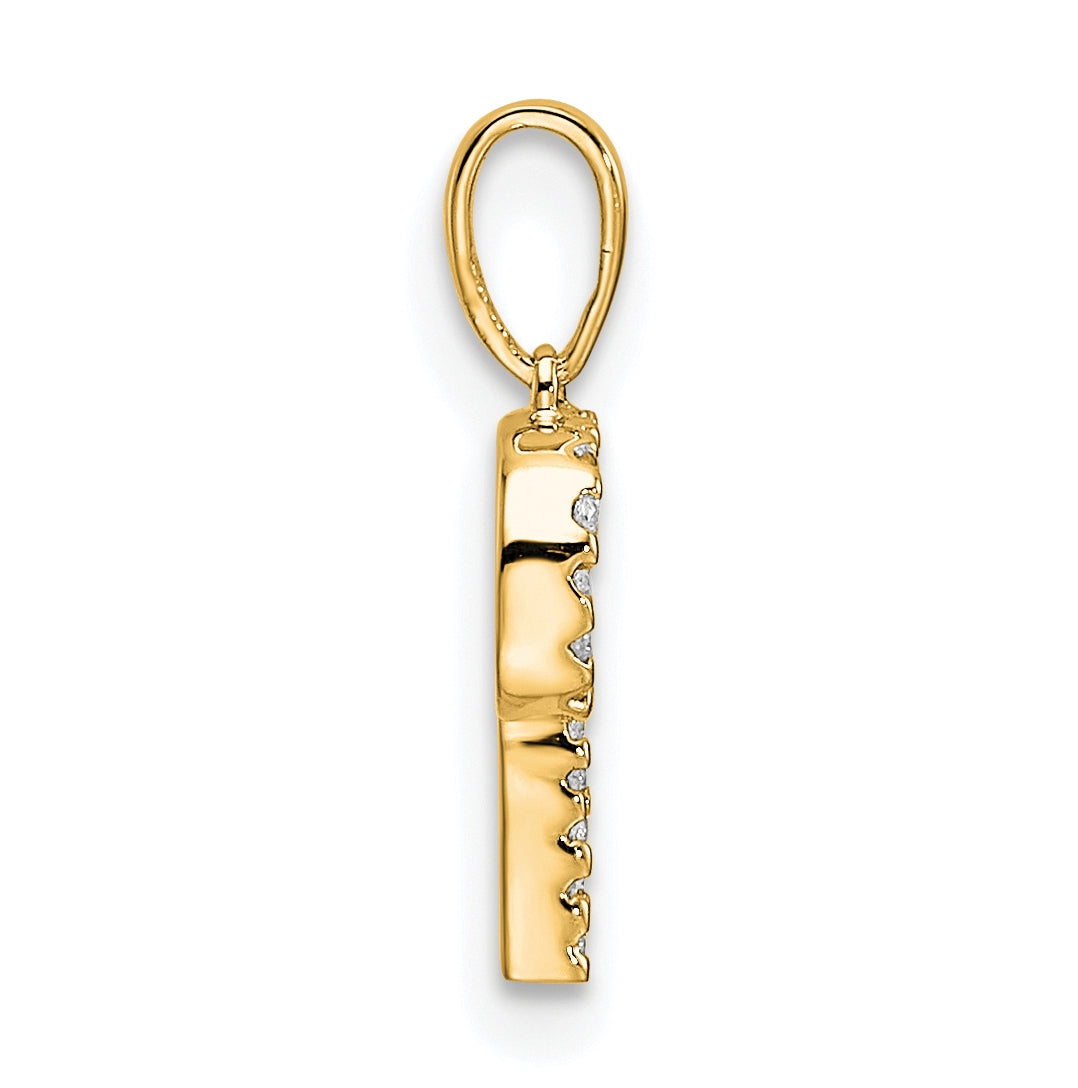 10K Yellow Gold Letter P Diamond Initial Pendant