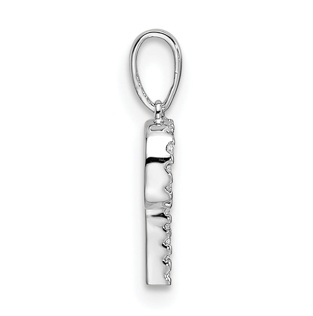 14K White Gold Letter P Diamond Initial Pendant