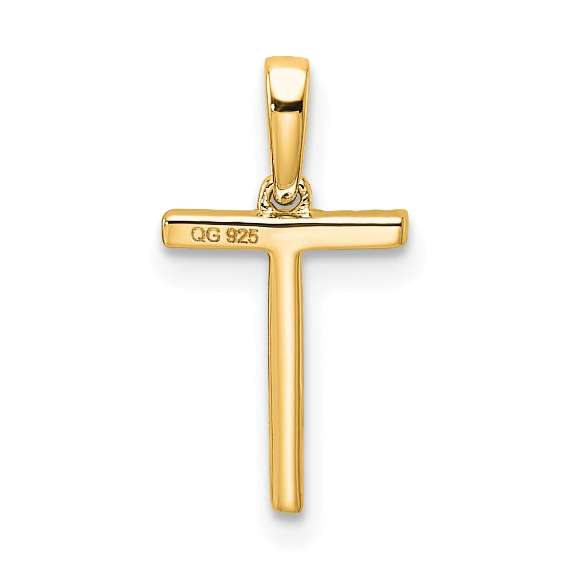 10K Yellow Gold Letter T Diamond Initial Pendant