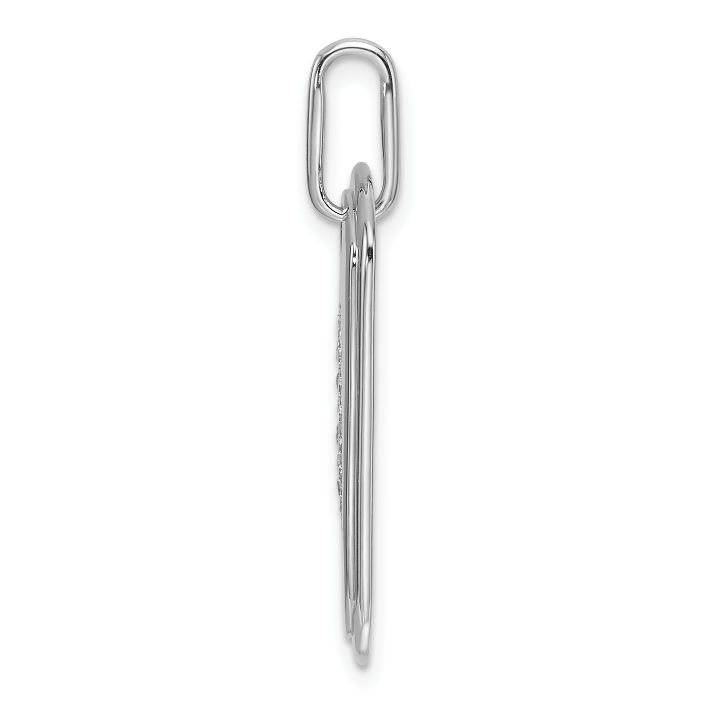 14K White Gold Diamond Initial A Dog Tag Charm