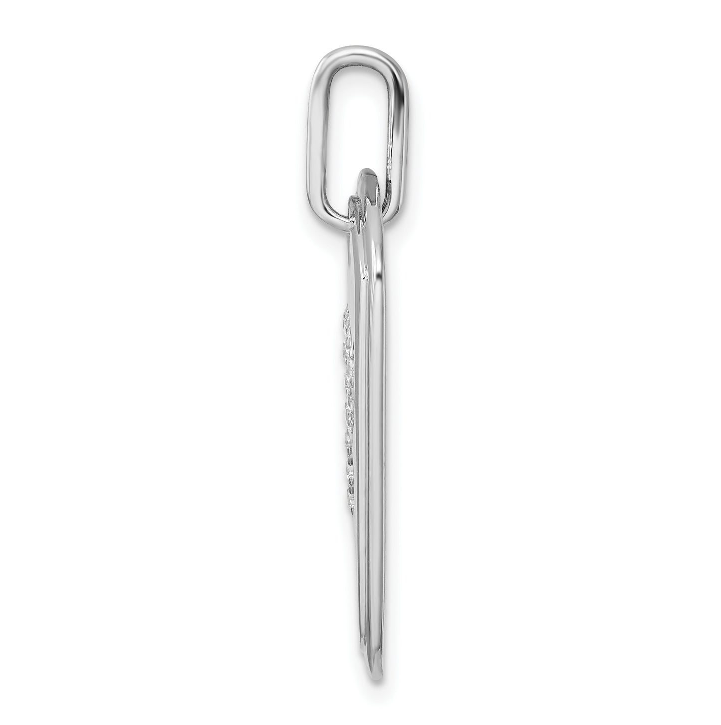 14K White Gold Diamond Initial P Dog Tag Charm