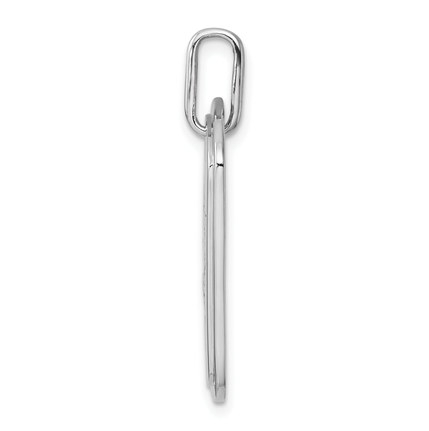 14K White Gold Diamond Initial Q Dog Tag Charm