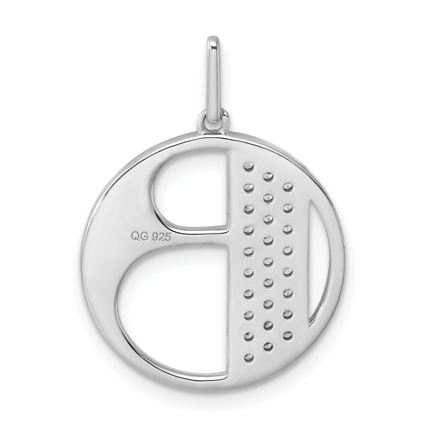 14K White Gold Gatsby Diamond Initial B Charm