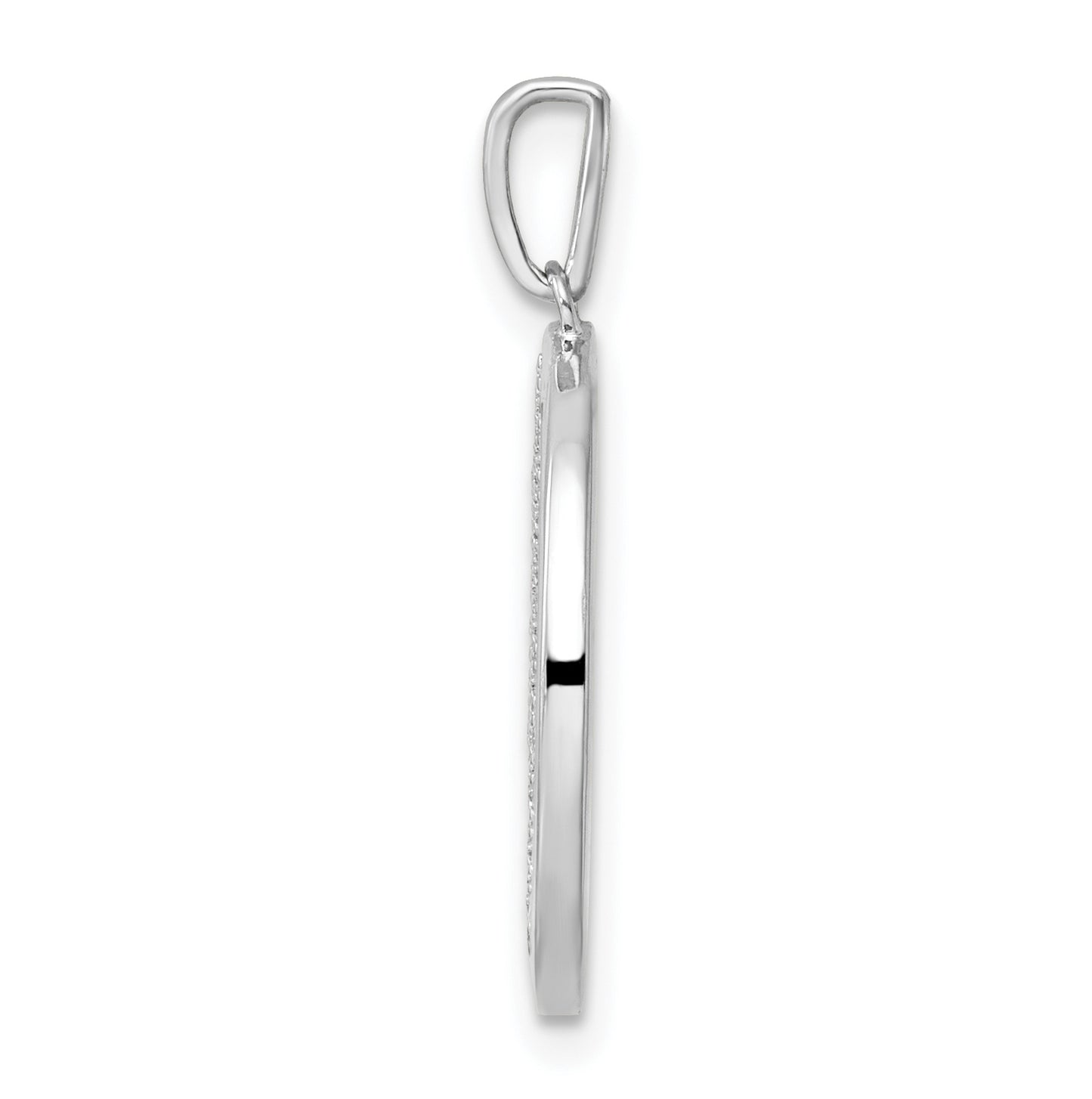 14K White Gold Gatsby Diamond Initial C Charm