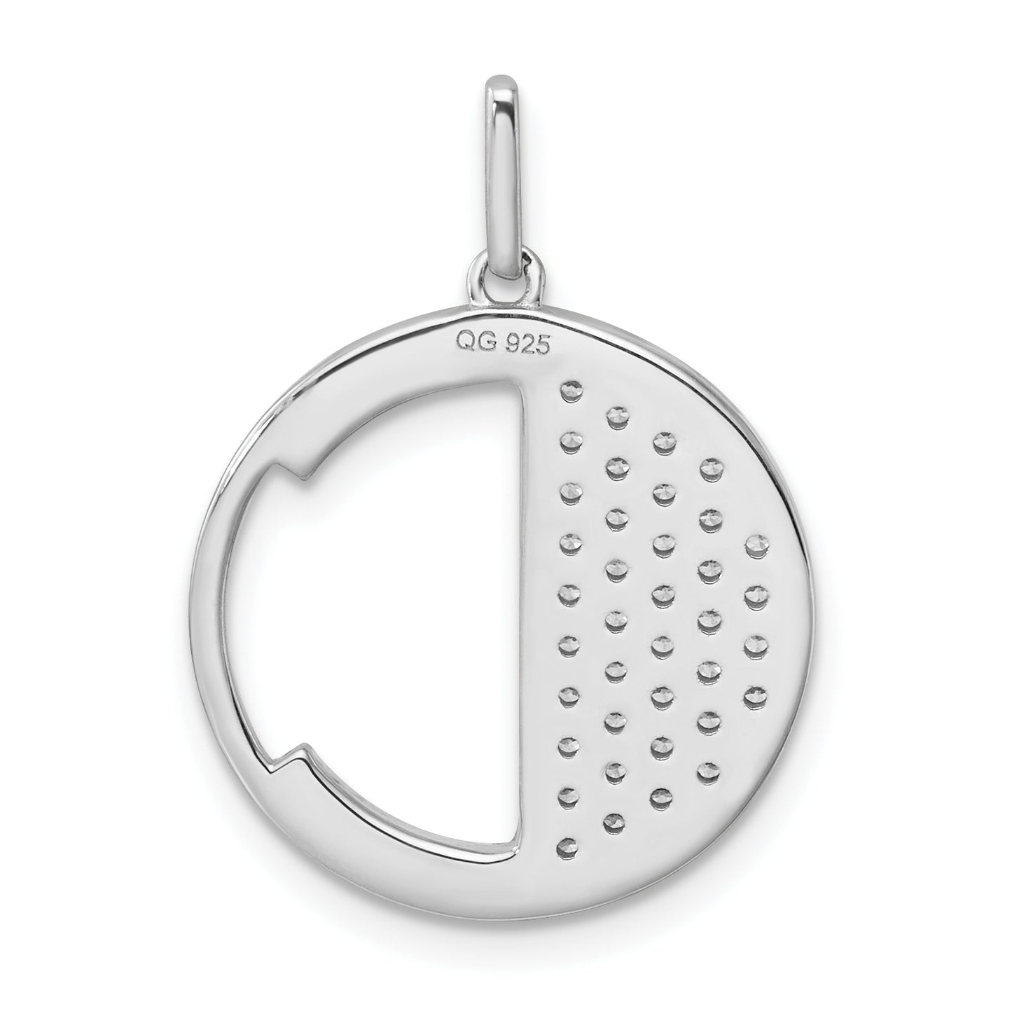 14K White Gold Gatsby Diamond Initial C Charm