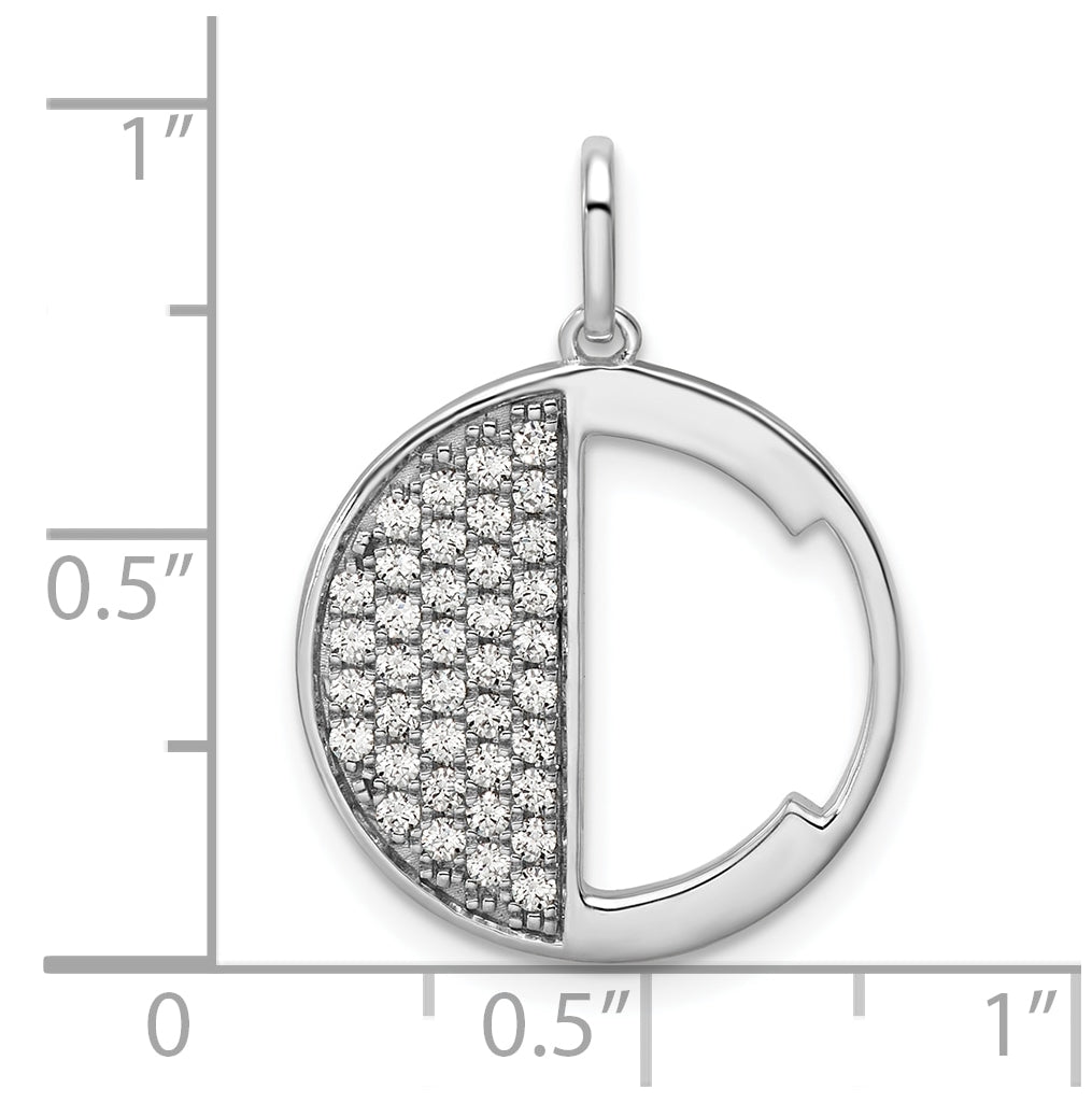 14K White Gold Gatsby Diamond Initial C Charm