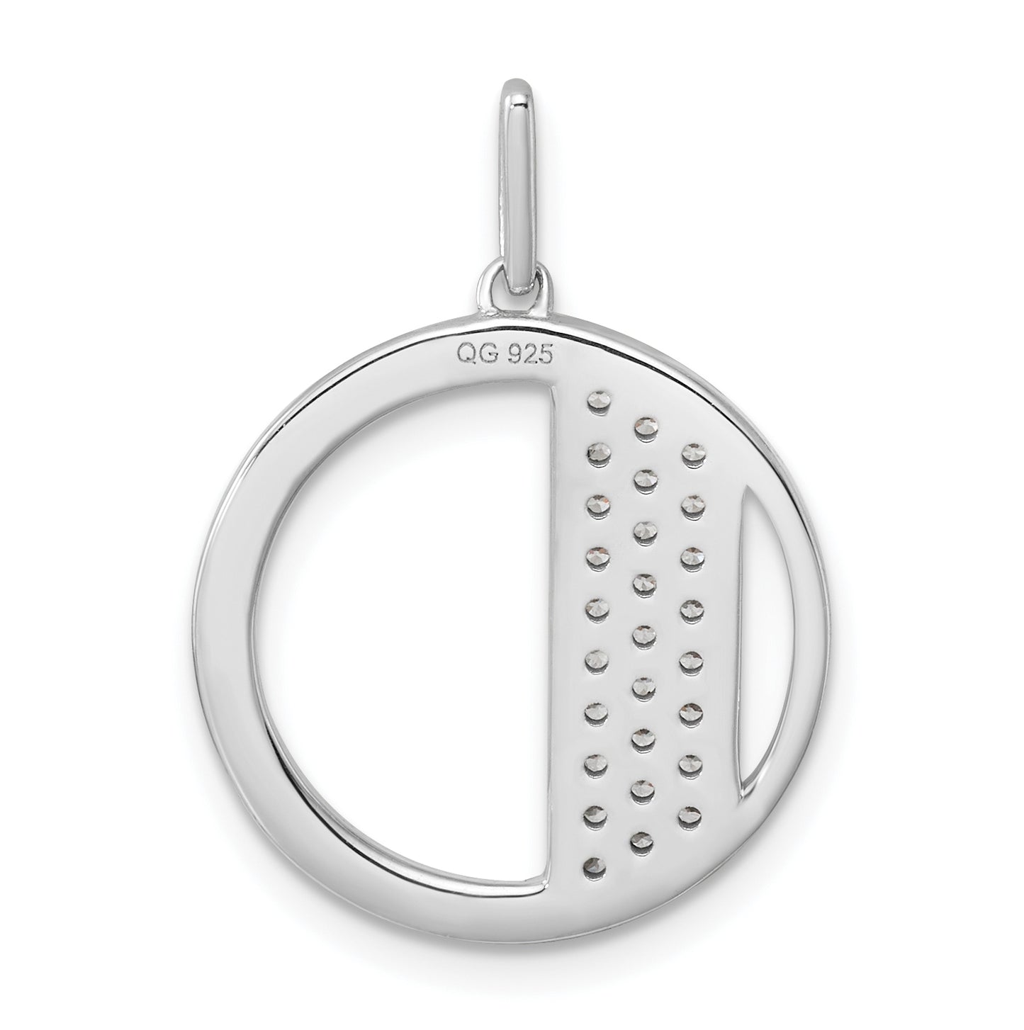 14K White Gold Gatsby Diamond Initial D Charm