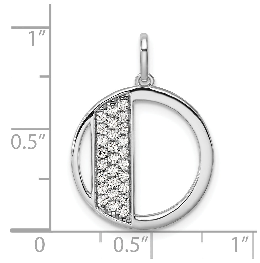 14K White Gold Gatsby Diamond Initial D Charm