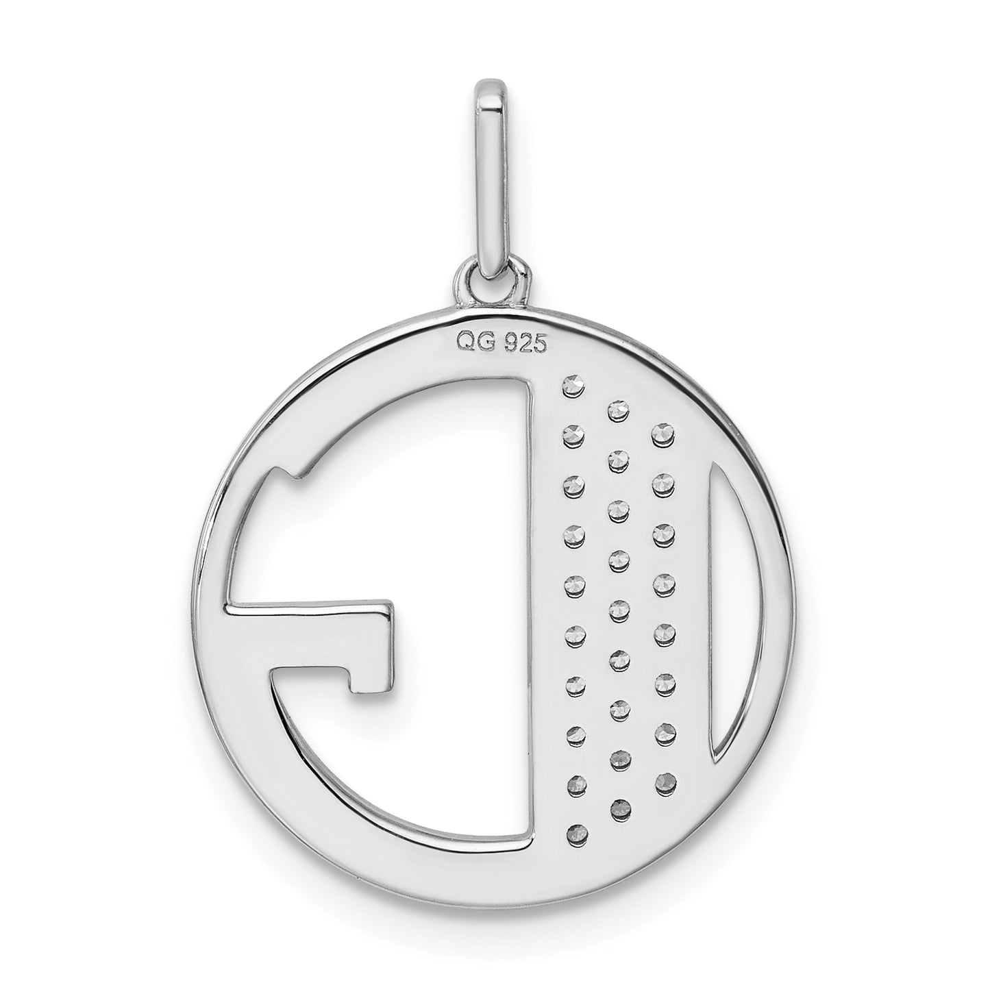 14K White Gold Gatsby Diamond Initial G Charm