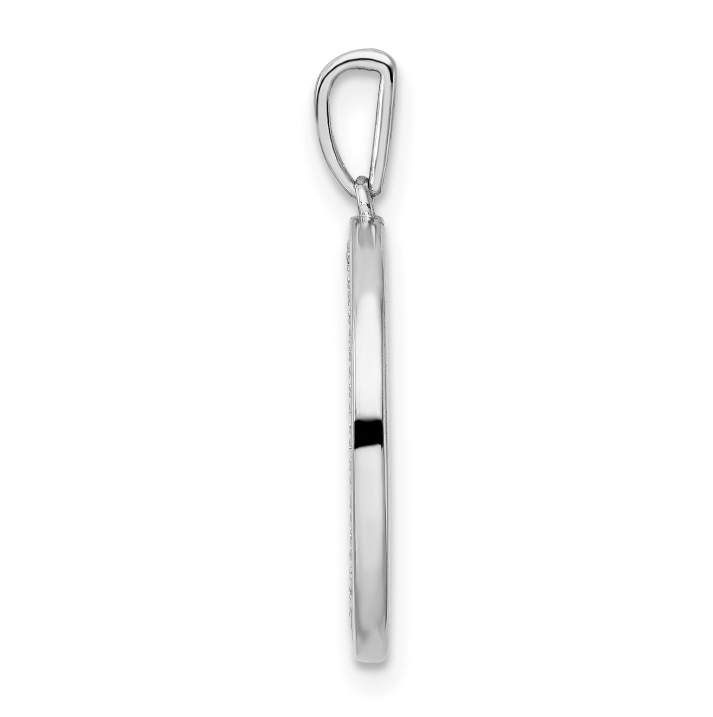 14K White Gold Gatsby Diamond Initial I Charm