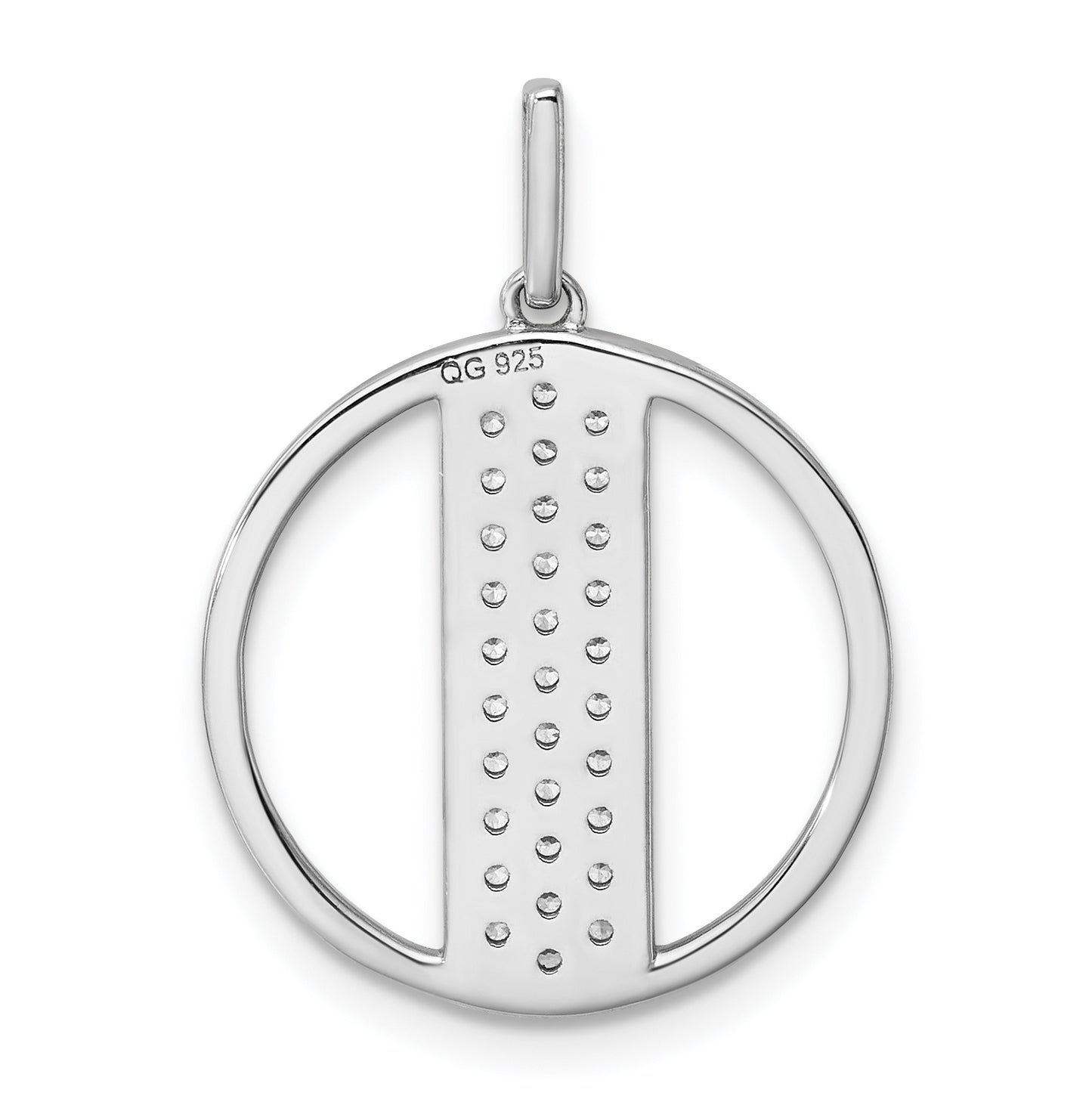 14K White Gold Gatsby Diamond Initial I Charm