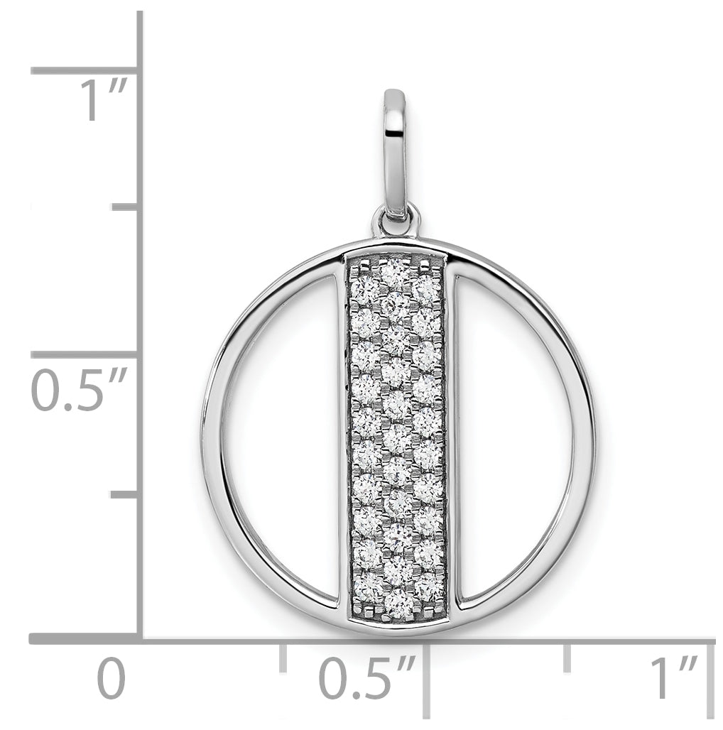 14K White Gold Gatsby Diamond Initial I Charm