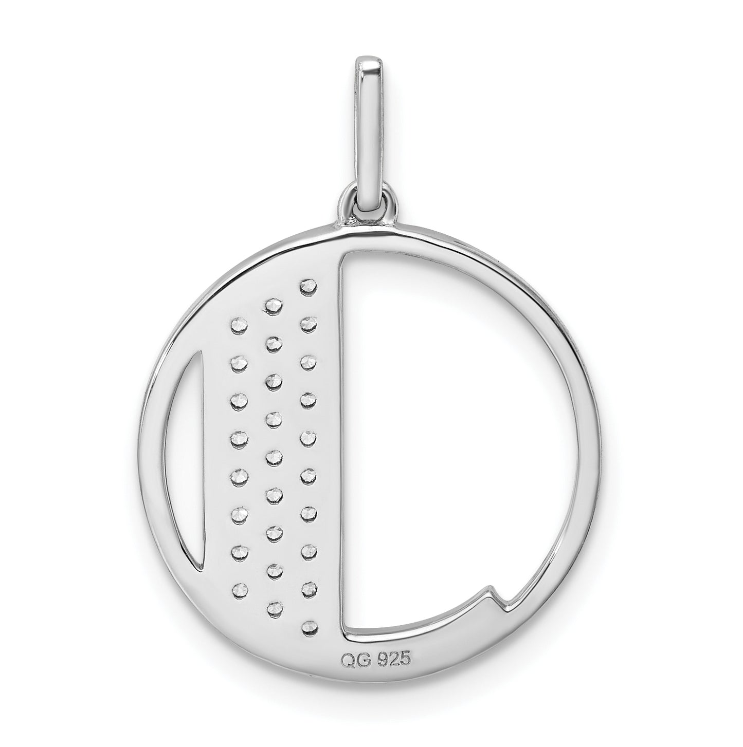 14K White Gold Gatsby Diamond Initial J Charm