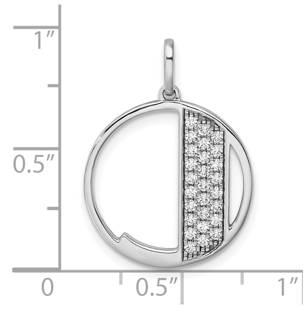 14K White Gold Gatsby Diamond Initial J Charm