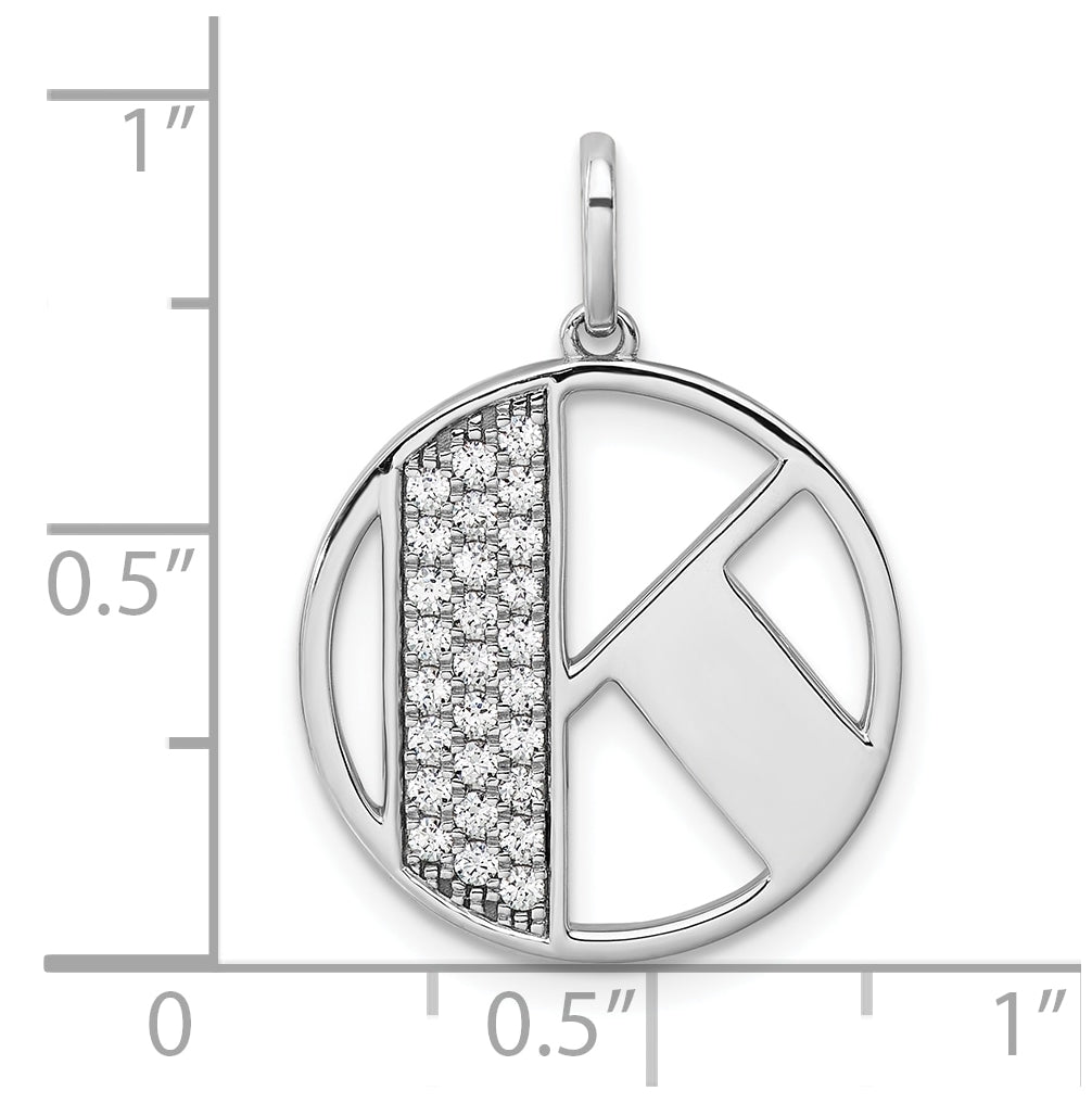 14K White Gold Gatsby Diamond Initial K Charm