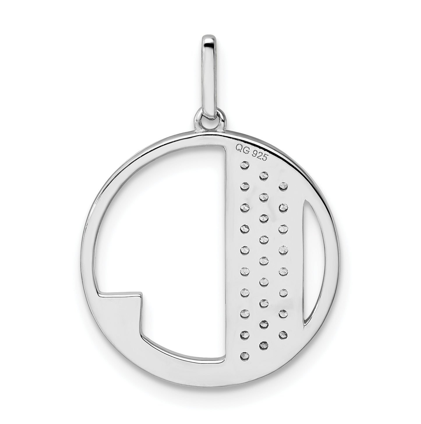 14K White Gold Gatsby Diamond Initial L Charm