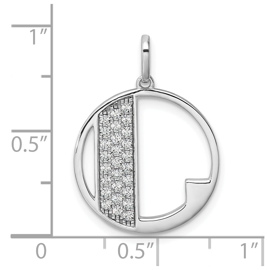14K White Gold Gatsby Diamond Initial L Charm
