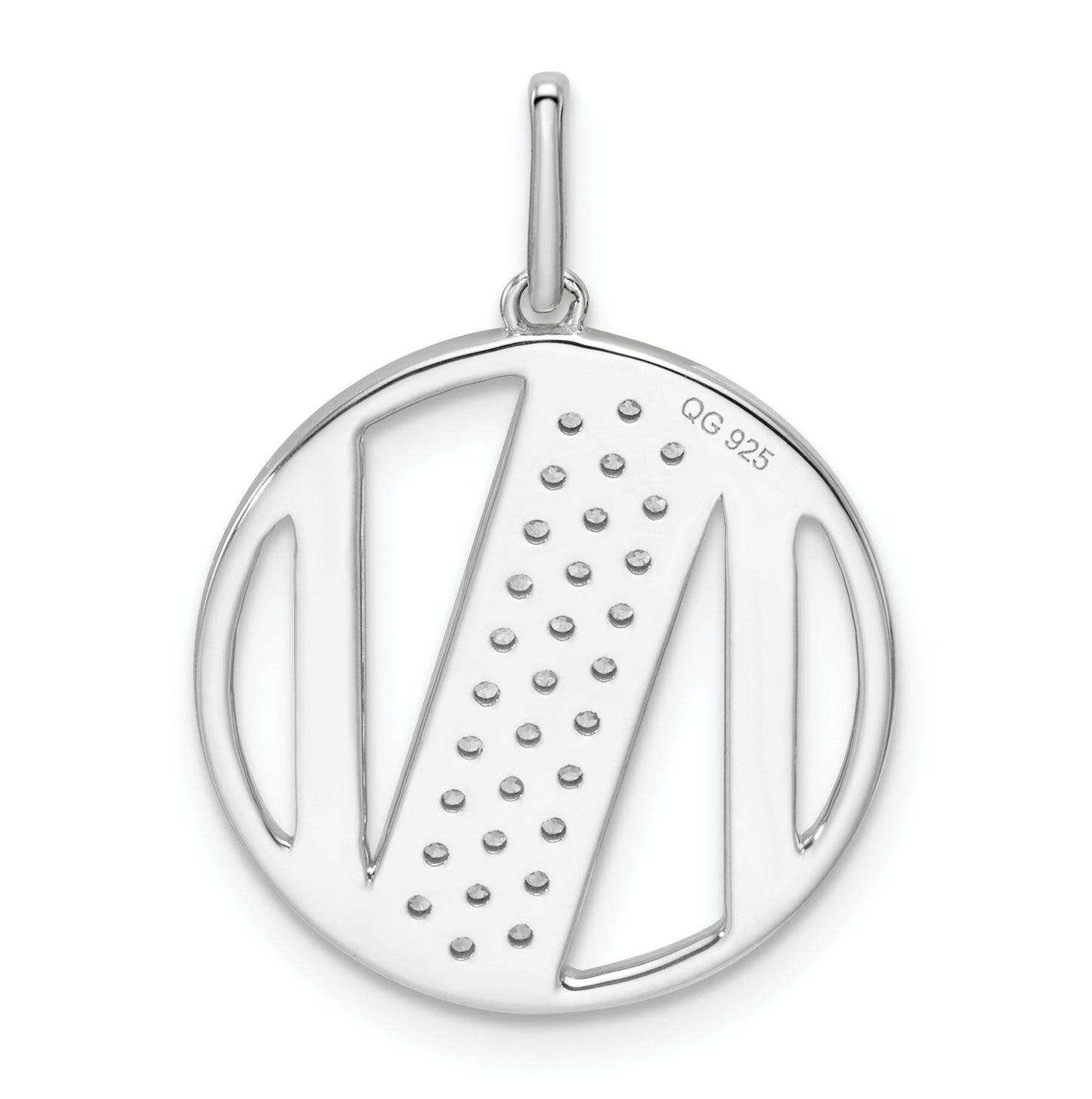 14K White Gold Gatsby Diamond Initial N Charm