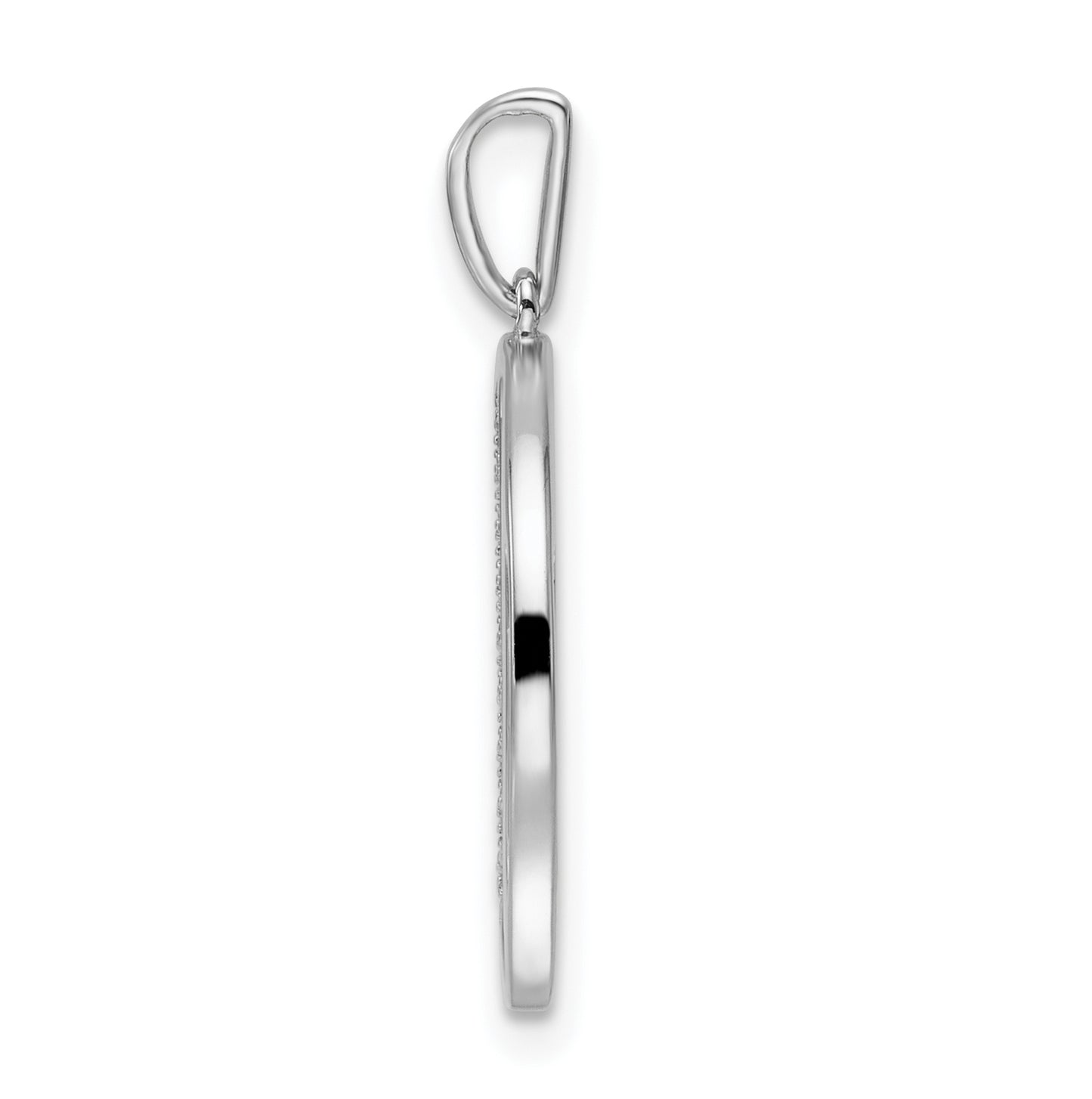 14K White Gold Gatsby Diamond Initial O Charm