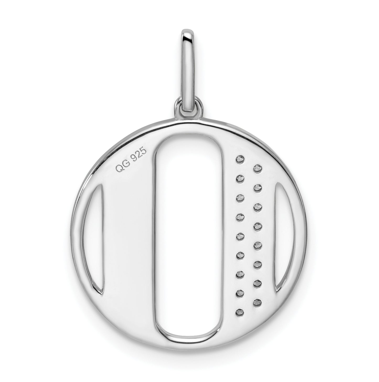 14K White Gold Gatsby Diamond Initial O Charm