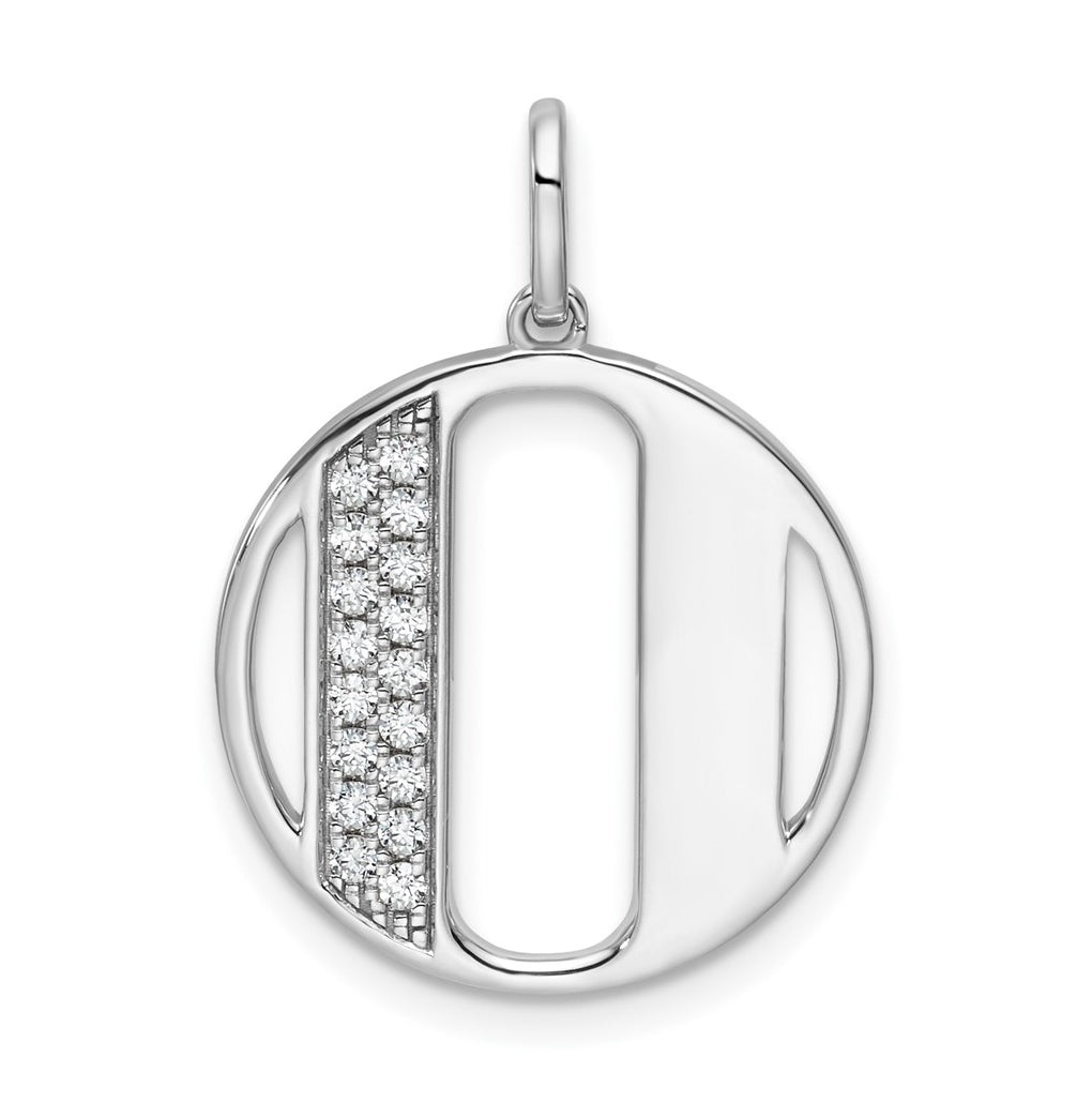 14K White Gold Gatsby Diamond Initial O Charm