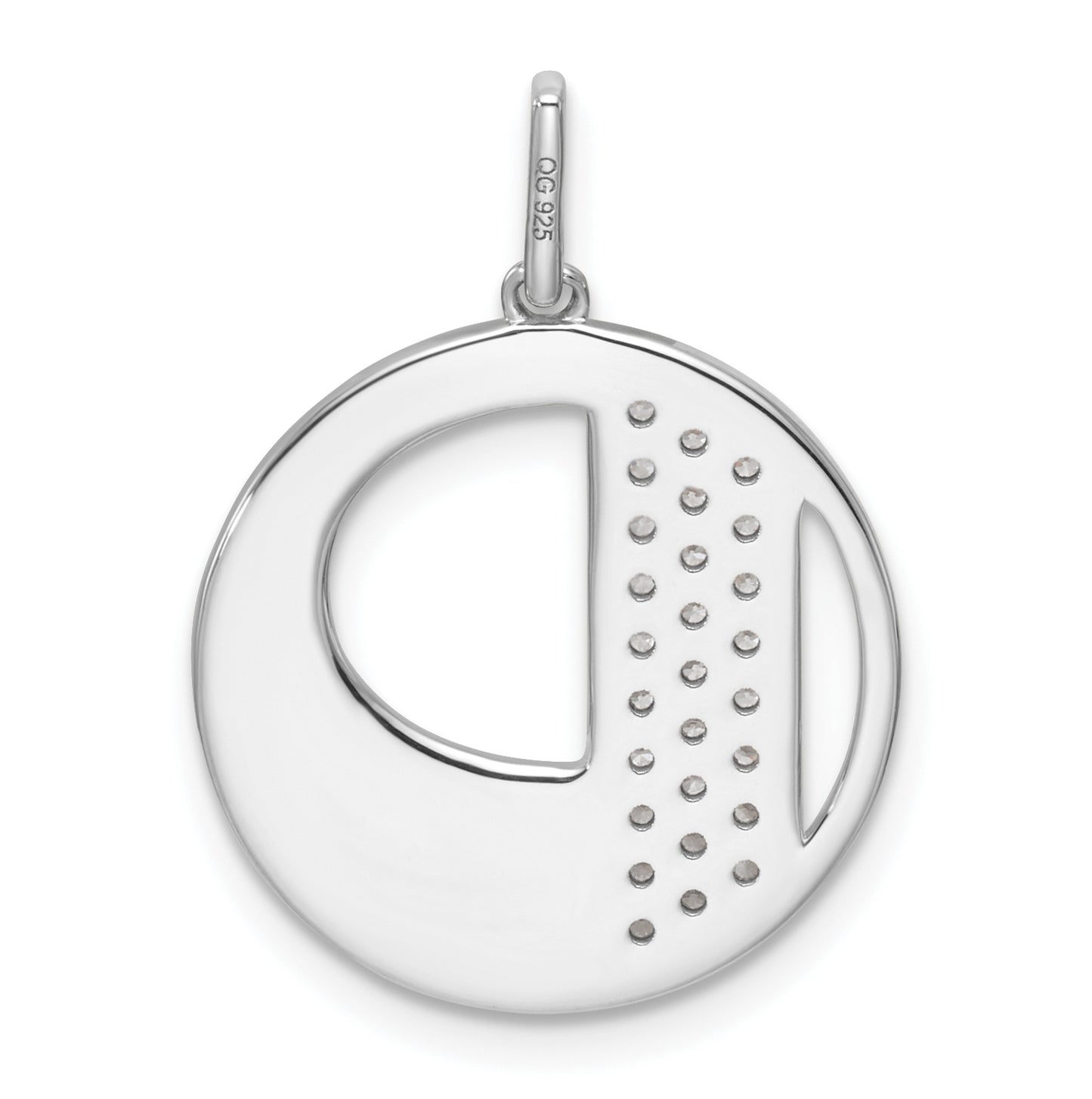 14K White Gold Gatsby Diamond Initial P Charm