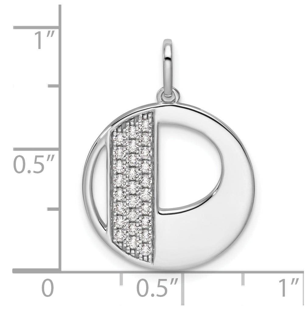 14K White Gold Gatsby Diamond Initial P Charm