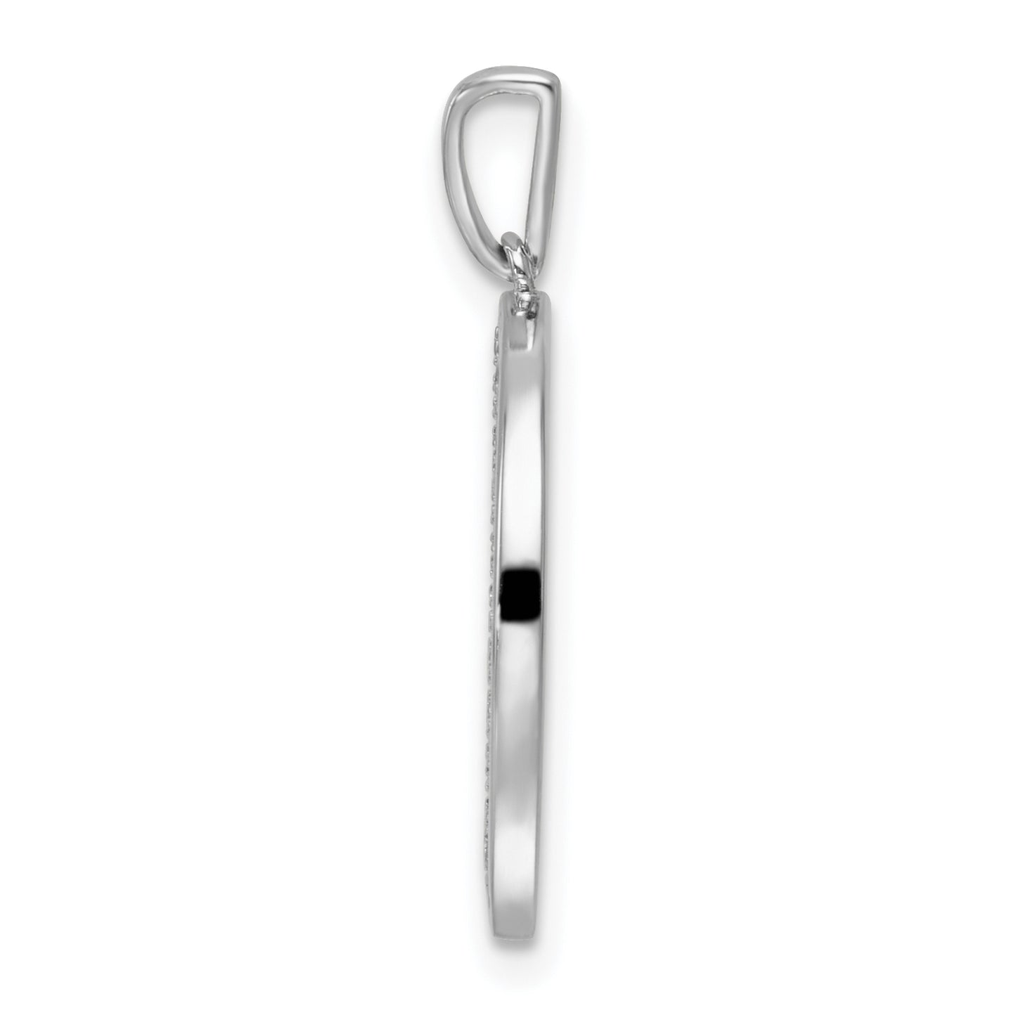 14K White Gold Gatsby Diamond Initial R Charm