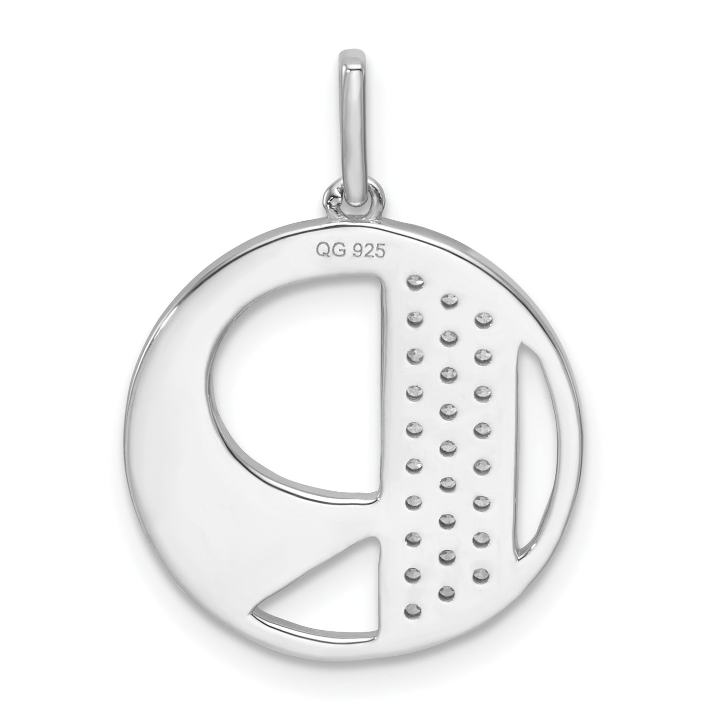 14K White Gold Gatsby Diamond Initial R Charm