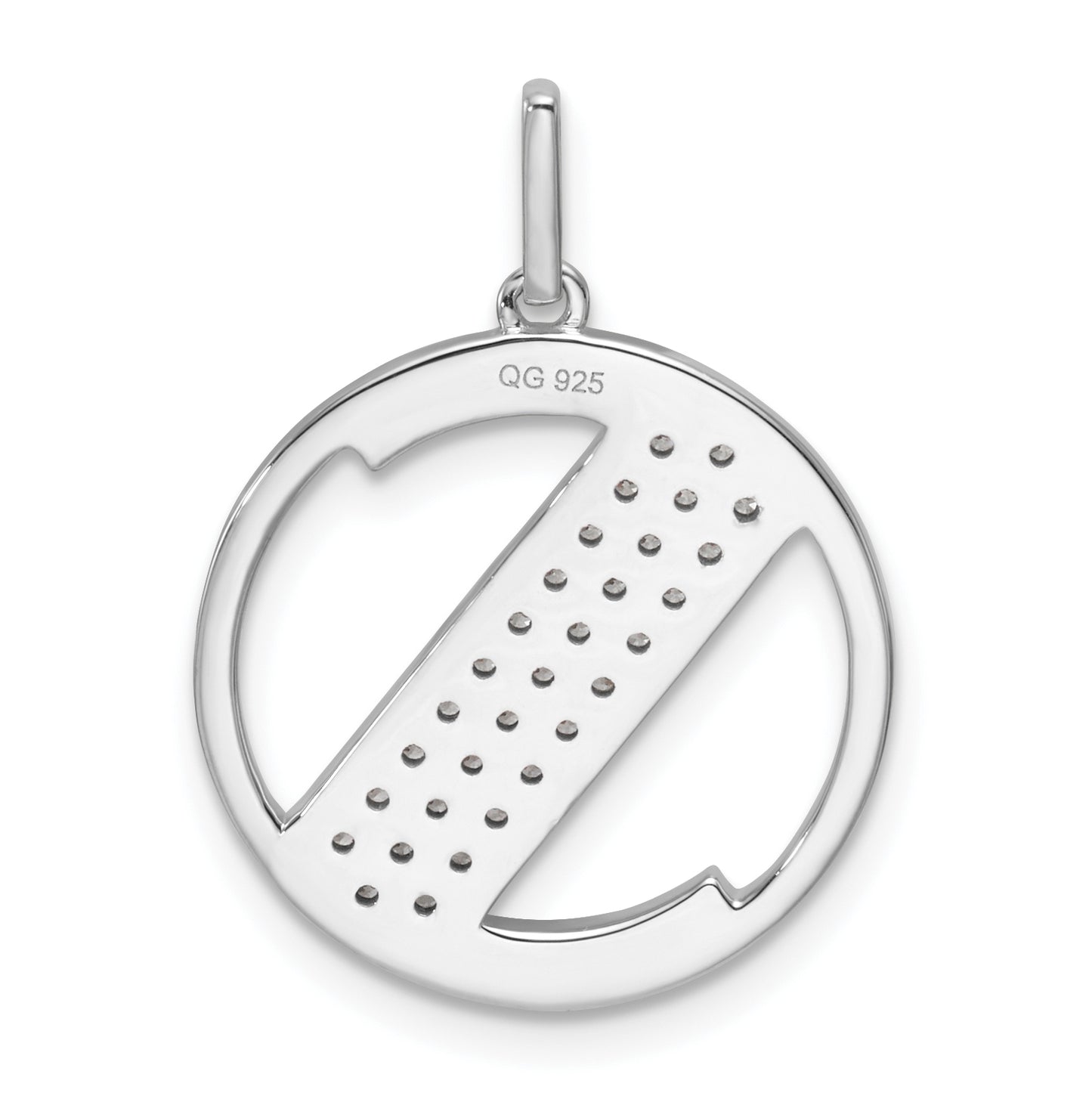 14K White Gold Gatsby Diamond Initial S Charm