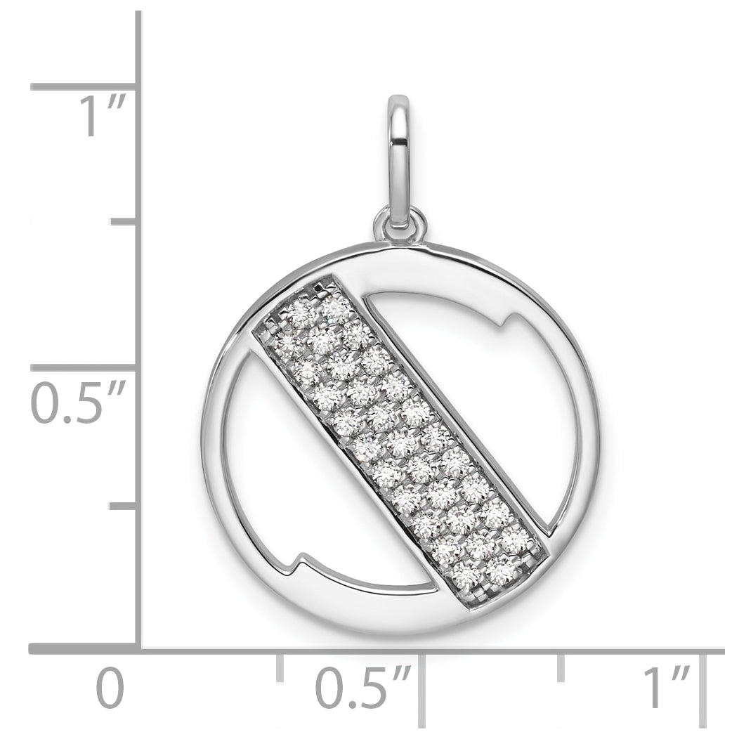 14K White Gold Gatsby Diamond Initial S Charm