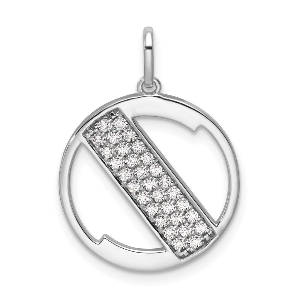 14K White Gold Gatsby Diamond Initial S Charm