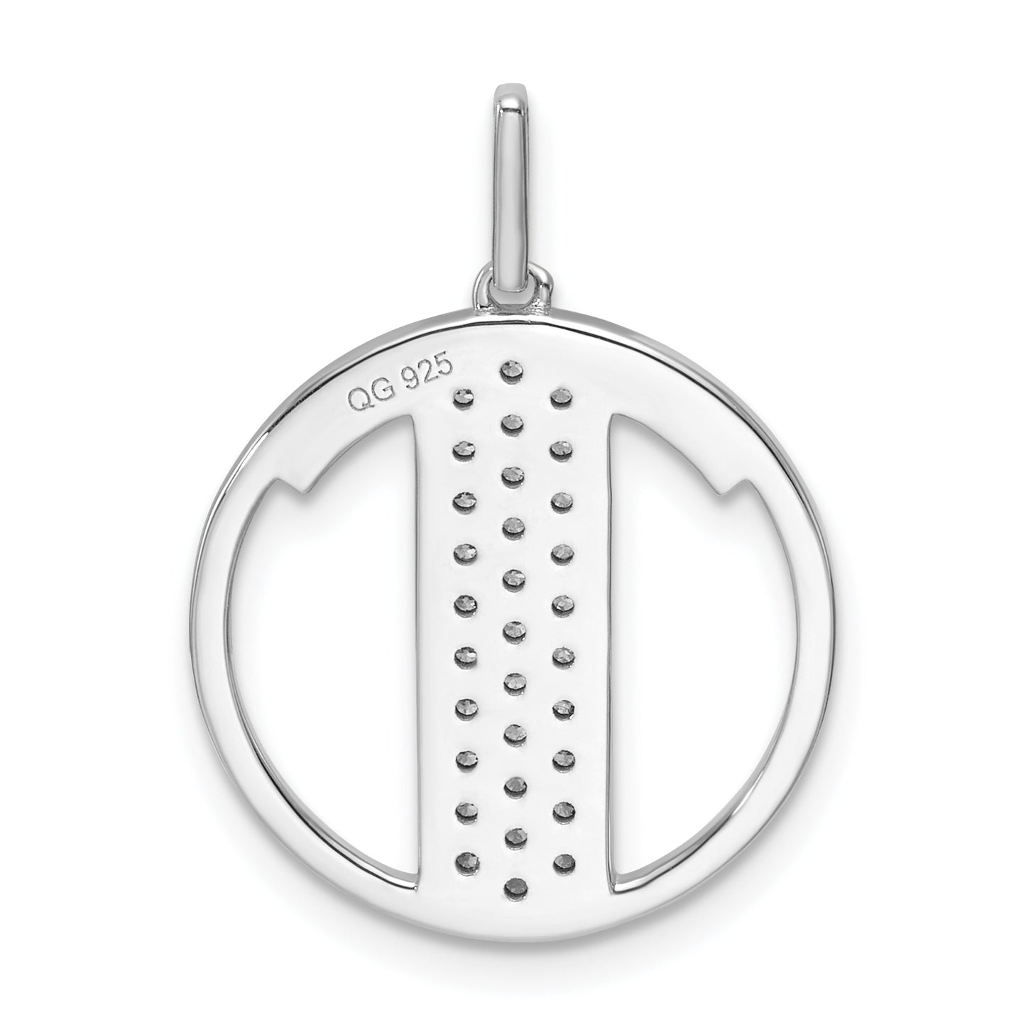 14K White Gold Gatsby Diamond Initial T Charm