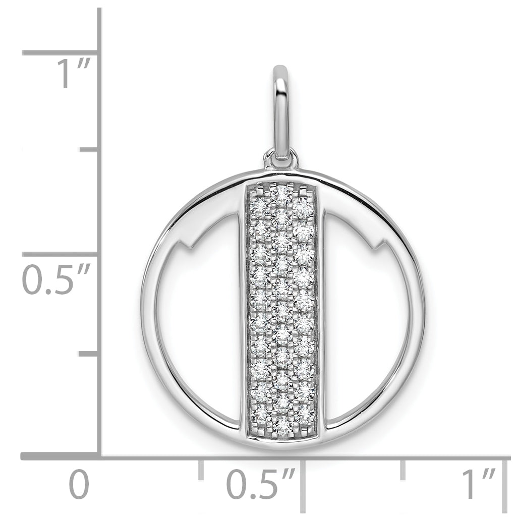 14K White Gold Gatsby Diamond Initial T Charm