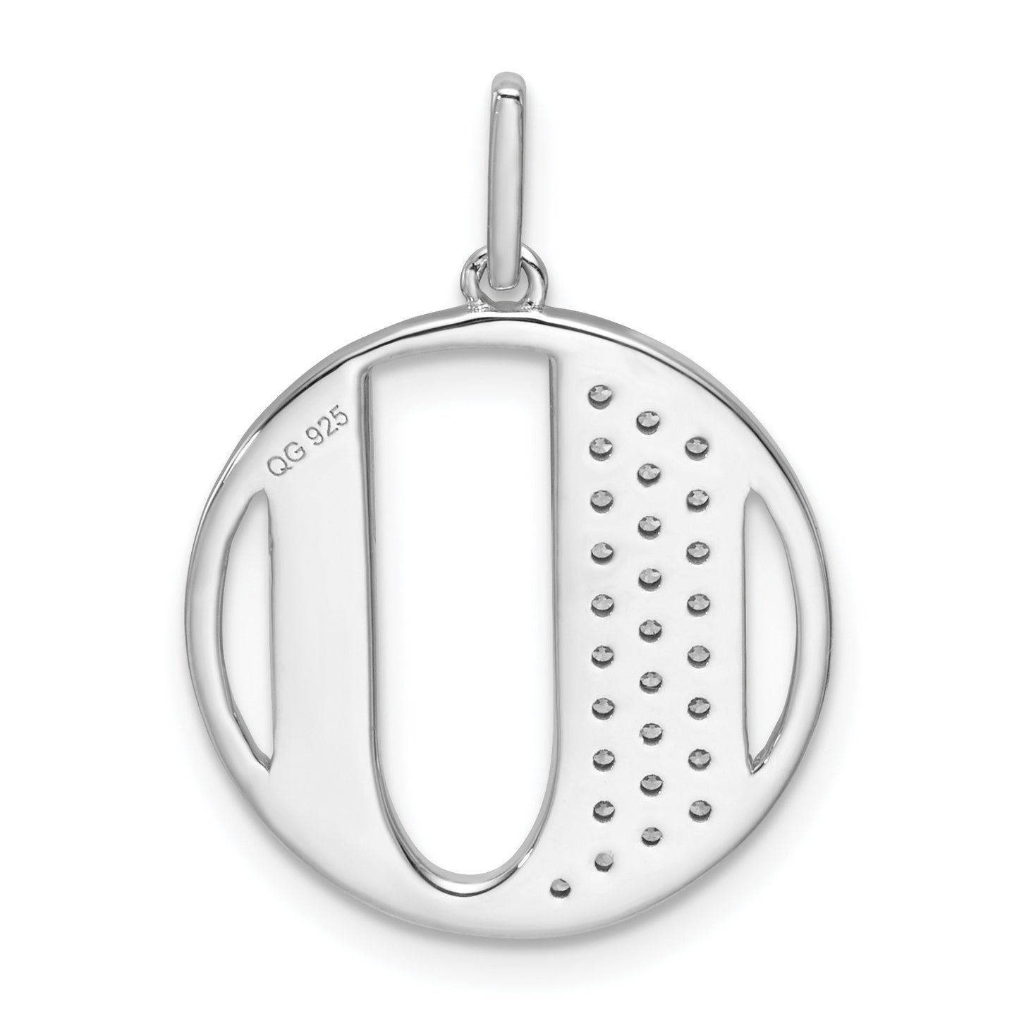 14K White Gold Gatsby Diamond Initial U Charm