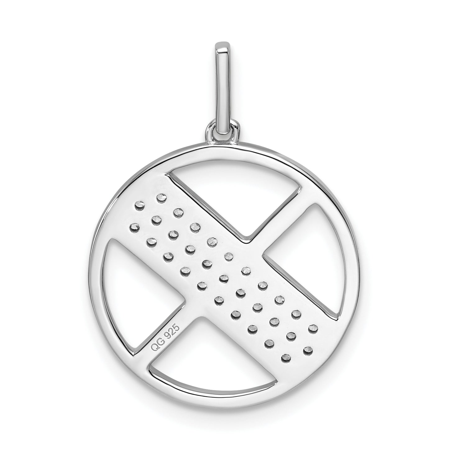 14K White Gold Gatsby Diamond Initial X Charm