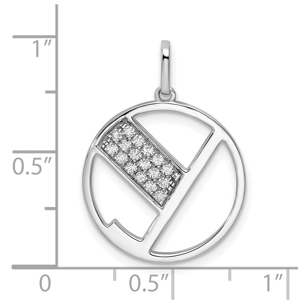 14K White Gold Gatsby Diamond Initial Y Charm