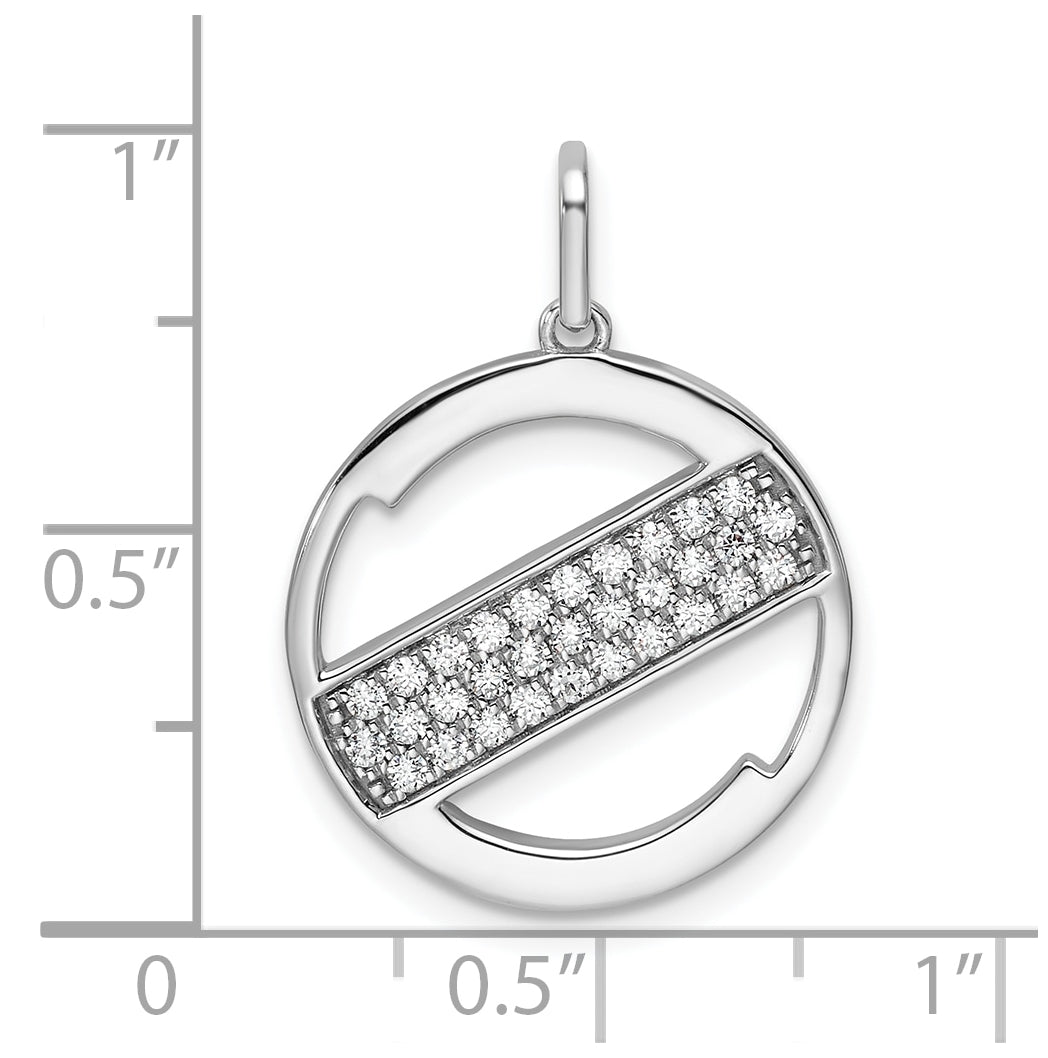 14K White Gold Gatsby Diamond Initial Z Charm