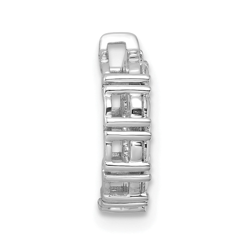 14K White Gold Circle Diamond Star Genuine One-Stone Family Jewelry Complete Pendant
