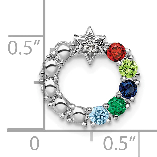 14K White Gold Circle Diamond Star Synthetic Five-Stone Family Jewelry Complete Penda