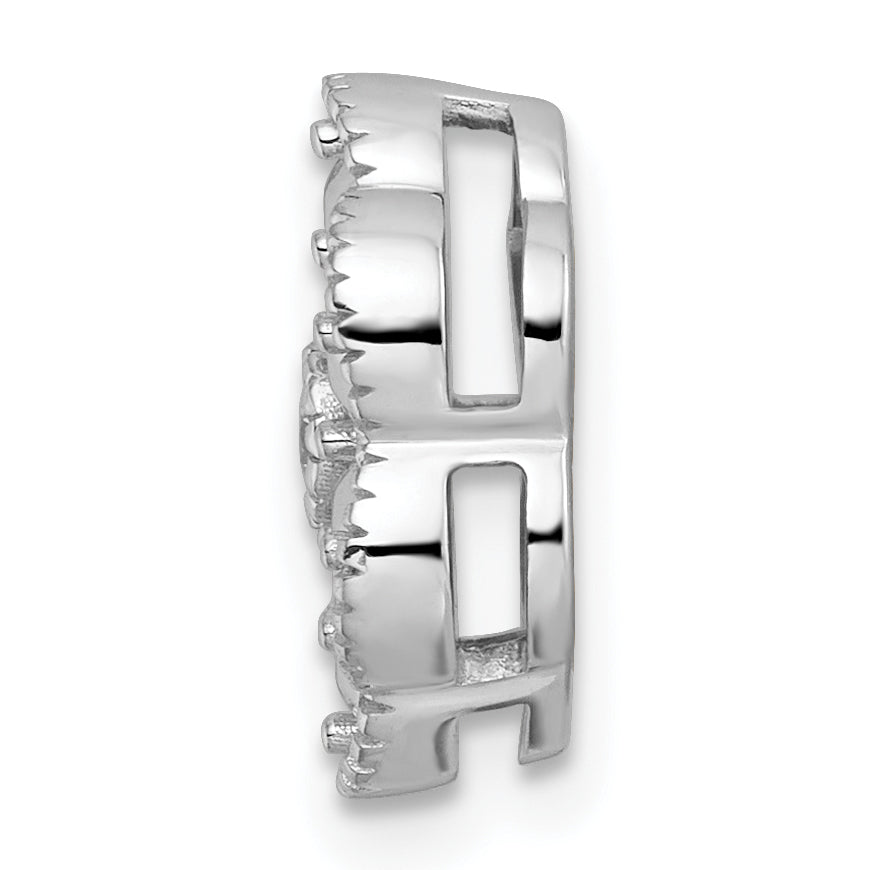 14K White Gold Diamond Flower 1 Genuine Birthstone Complete Chain Slide