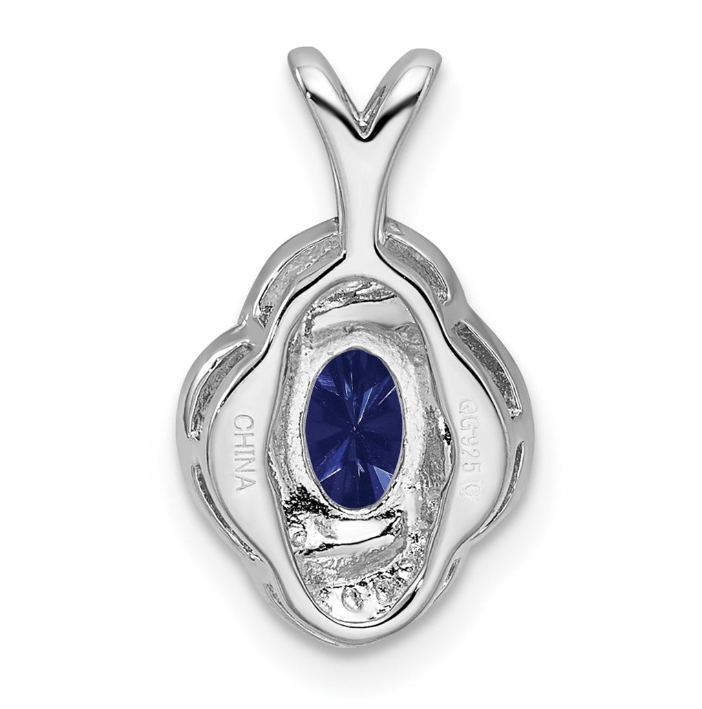 Sterling Silver Rhodium-plated Diamond & Gemstone Pendant – Elegant Jewelry Gift for Birthday, Anniversary, Engagement, Wedding