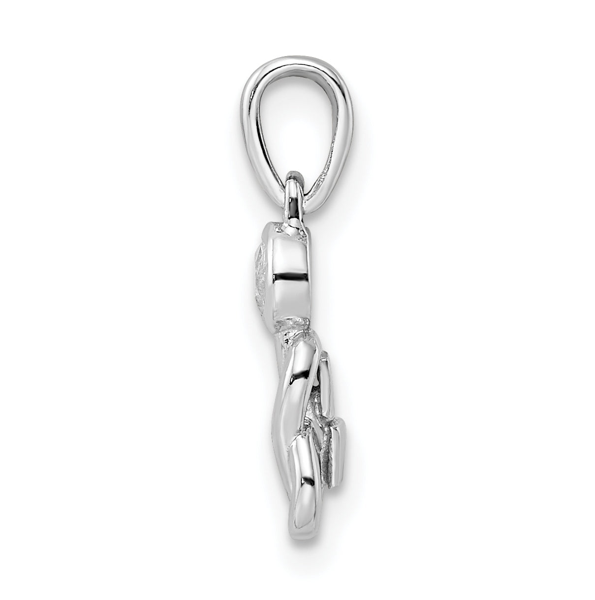 Sterling Silver Rhodium plated White Topaz Infinity Birthstone Pendant