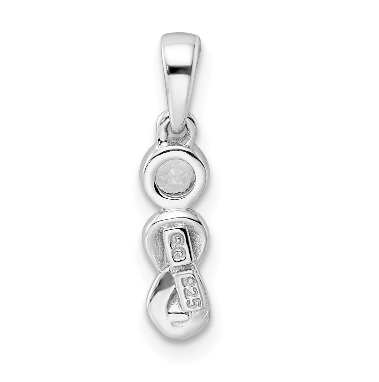 Sterling Silver Rhodium plated White Topaz Infinity Birthstone Pendant