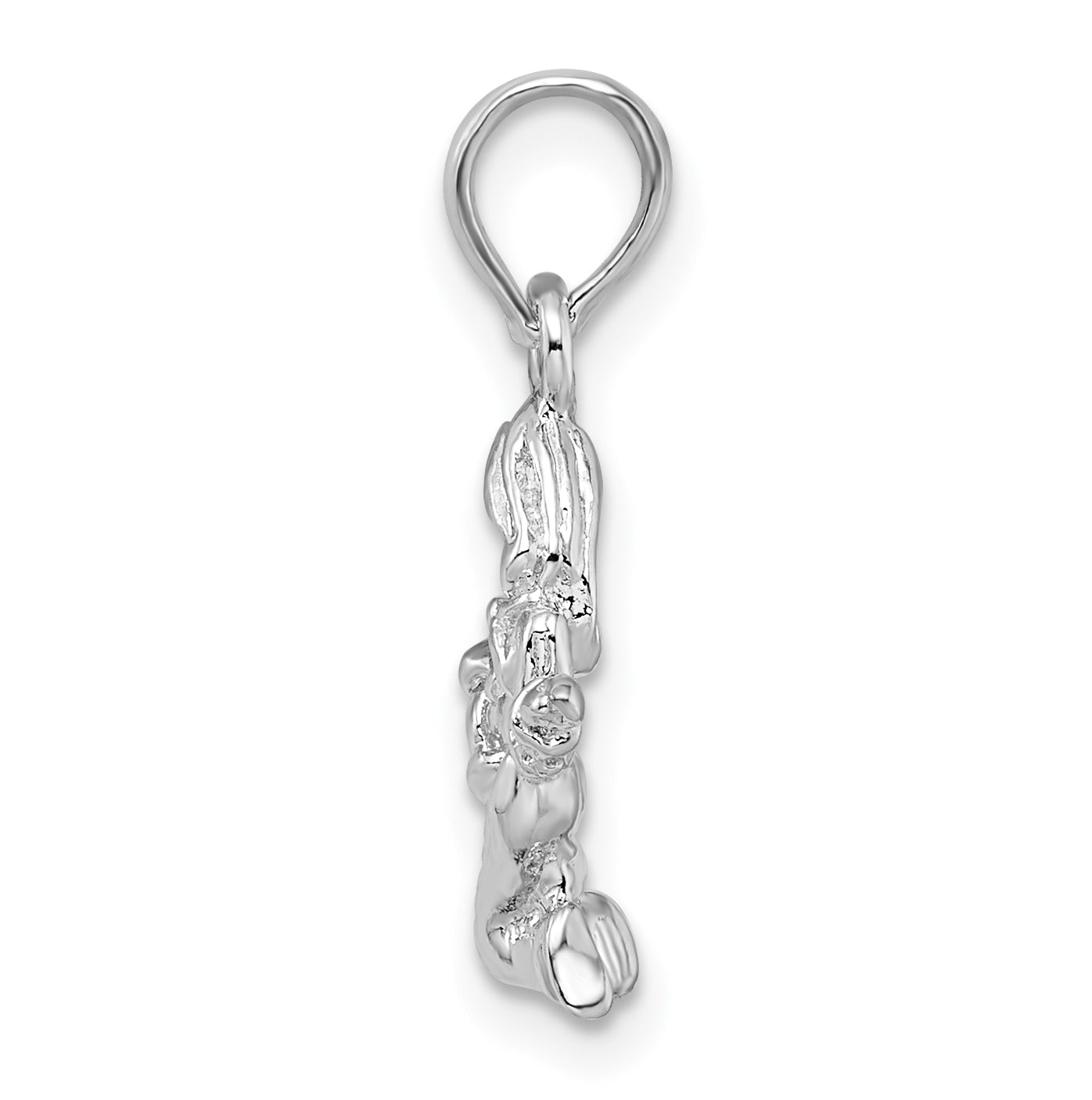 De-Ani Sterling Silver Rhodium plated Polished 3D Virgo Zodiac Pendant