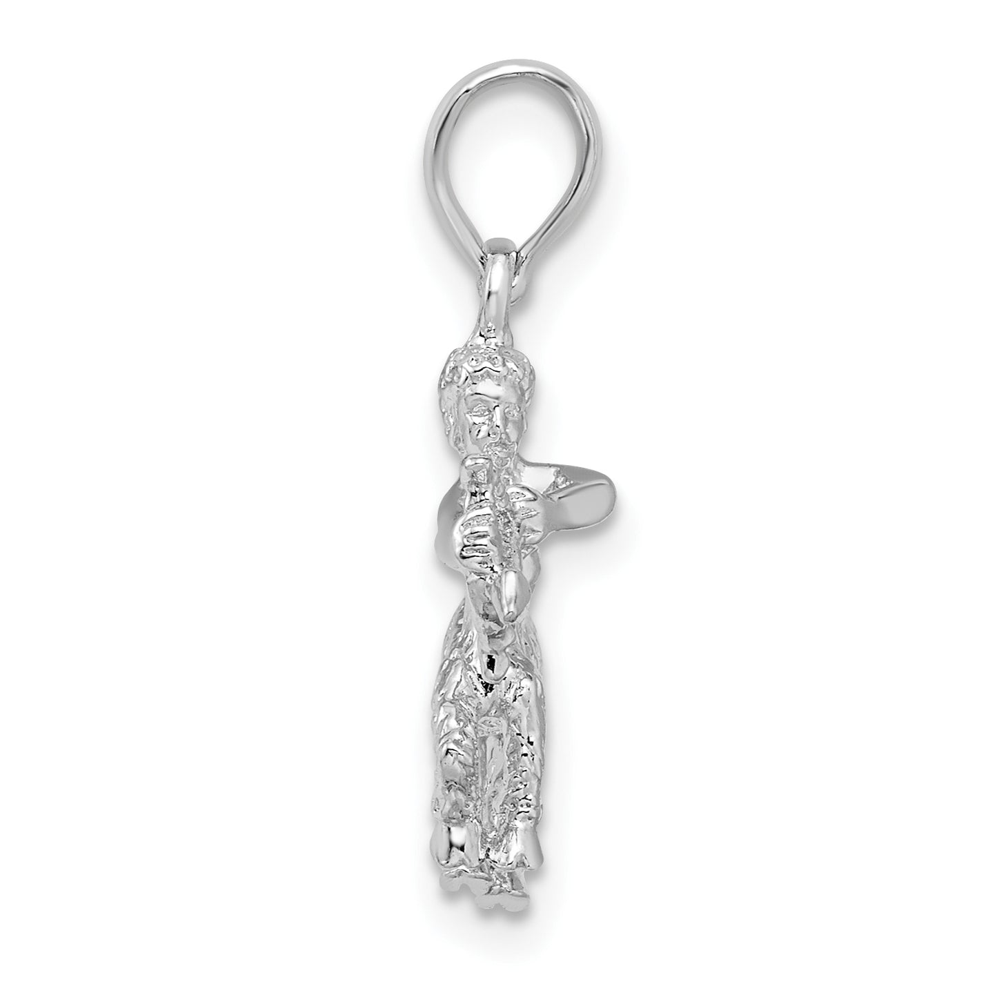 De-Ani Sterling Silver Rhodium plated Polished 3D Sagittarius Zodiac Pendant
