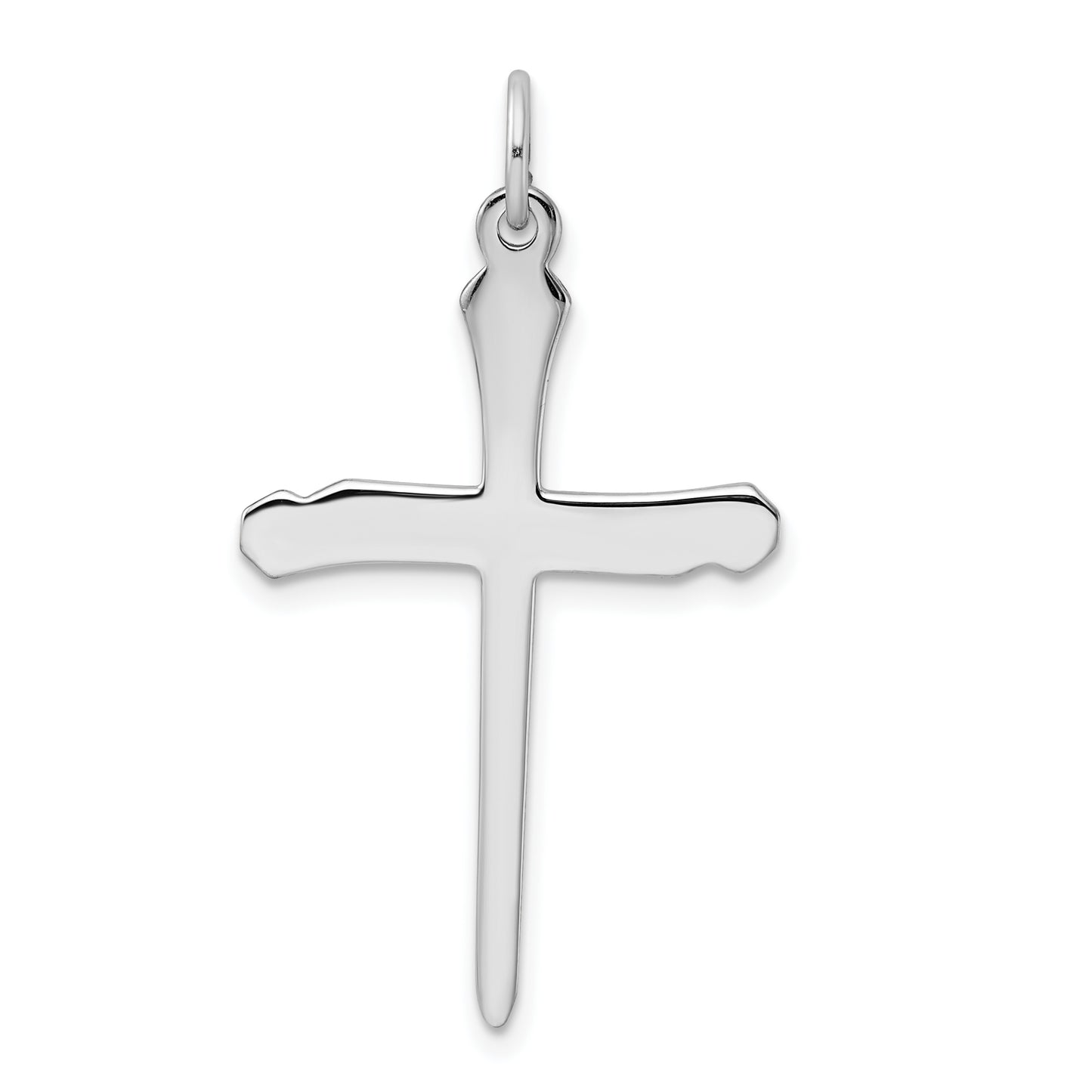 Sterling Silver Rhodium plated & Vermeil Nail Cross Pendant