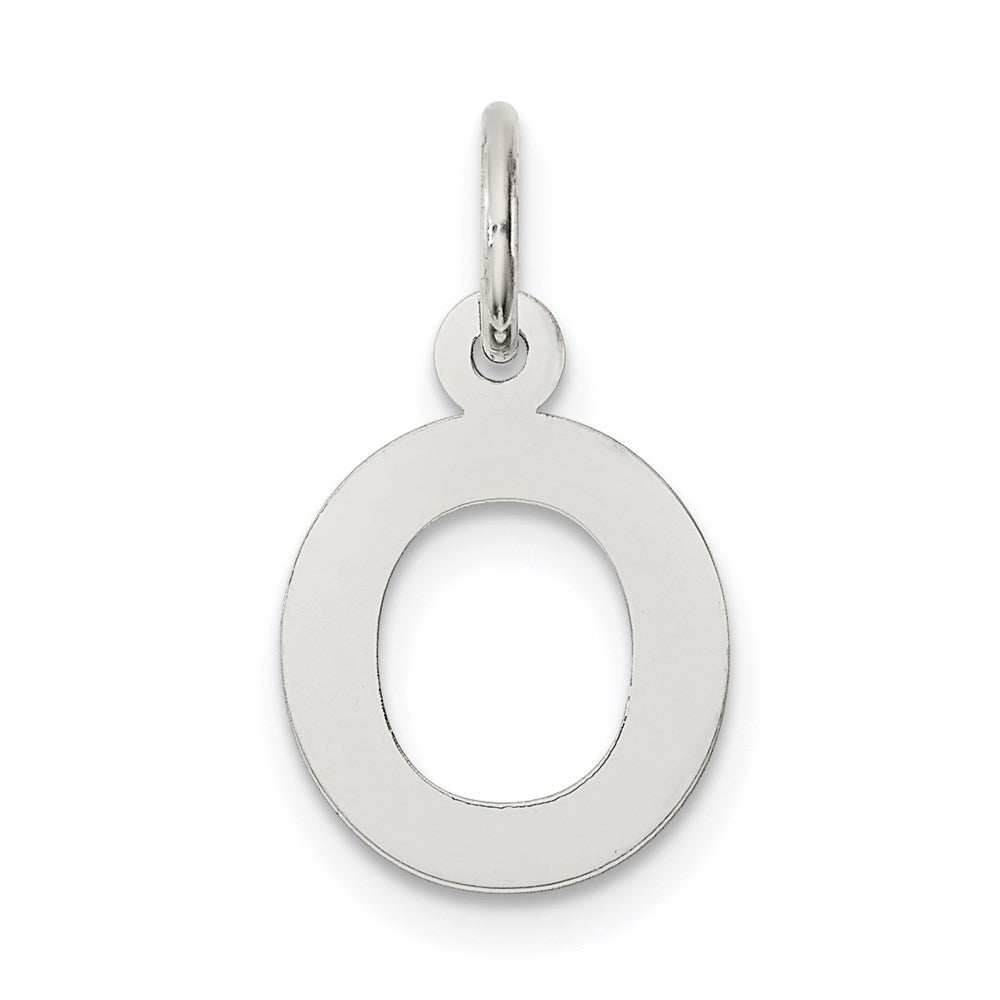 Sterling Silver Rhodium plated Small Block Initial Q Charm