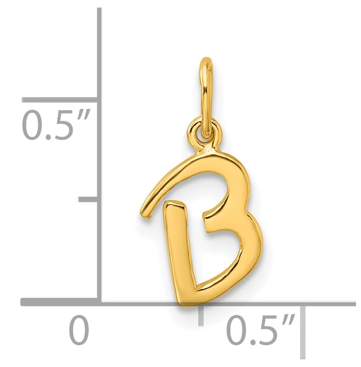 Sterling Silver Gold-tone Polished Letter B Initial Charm