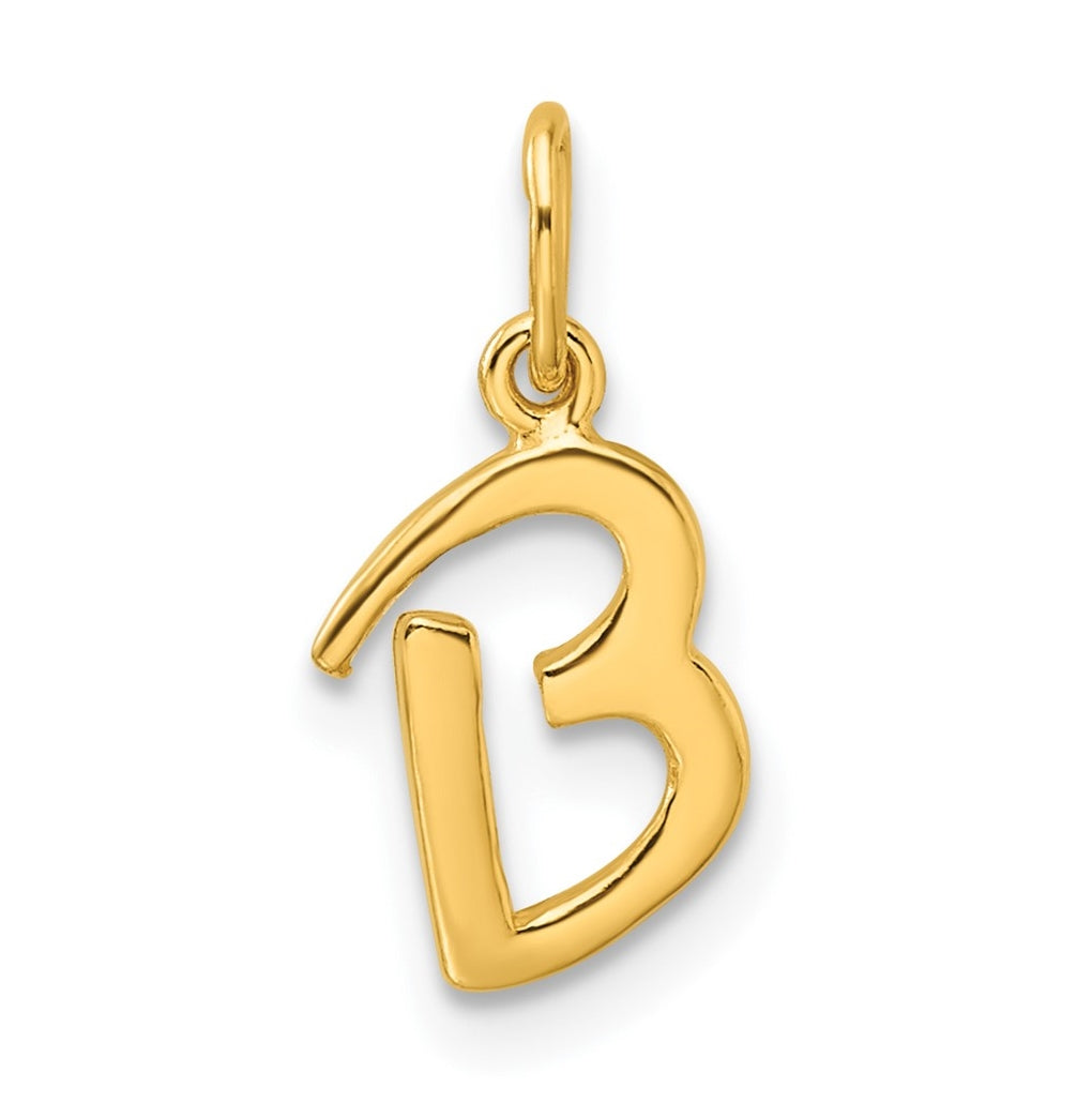 Sterling Silver Gold-tone Polished Letter B Initial Charm